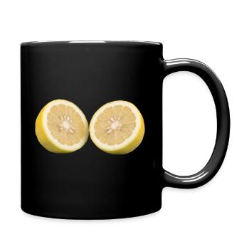 Lemon Vegan Citrus Lemon Half, Shirt, Hoodie - Full Colour Mug - black - Right