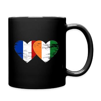 Drapeau de la France Côte d’Ivoire Cœur utilisé - Mug uni - noir - Droite