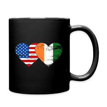 Drapeau américain de Côte d’Ivoire Cœur utilisé - Mug uni - noir - Droite