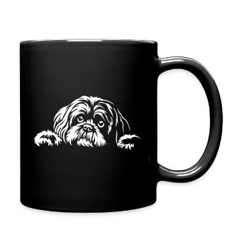 Tête de Shih-Tzu avec Pattes « Édition Noire » - Mug uni - noir - Droite