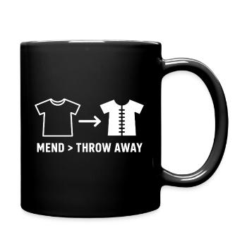 Mend Throw Away Visible Repair - Full Colour Mug - black - Right