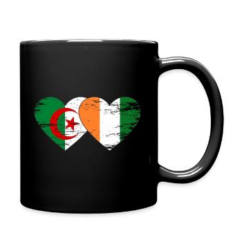 Algeria Ivory Coast Flag Heart Used - Full Colour Mug - black - Right