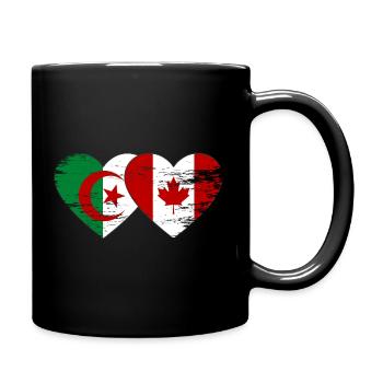 Algerien_Kanada_Flagge_Herz_used - Mug uni - noir - Droite