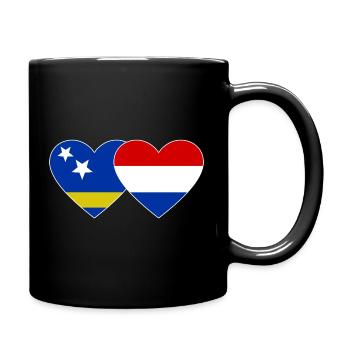 Cœur du drapeau de Curacau Hollande - Mug uni - noir - Droite