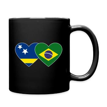Cœur du drapeau du Brésil de Curaçao - Mug uni - noir - Droite