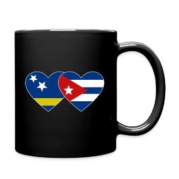 Cœur du drapeau de Curaçao Cuba - Mug uni - noir - Droite