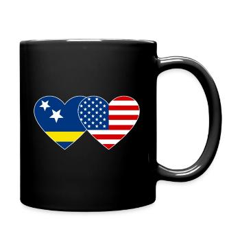 Cœur du drapeau des États-Unis de Curaçao utilisé - Mug uni - noir - Droite