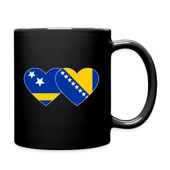 Curaçao_Bosnien_Flagge_Herz - Mug uni - noir - Droite