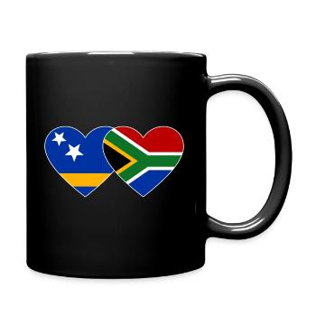 Drapeau de Curaçao Afrique du Sud Mains Forme de cœur - Mug uni - noir - Droite