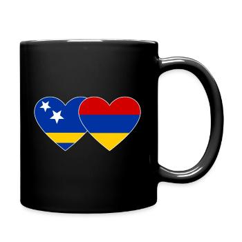 Cœur du drapeau Arménie de Curaçao - Mug uni - noir - Droite