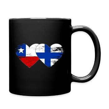 Chile Finland Flag Heart - Full Colour Mug - black - Right