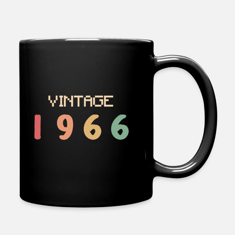 Aquarelle Vintage 60 Ans Soixantaine Fête 1966 - Mug uni - noir