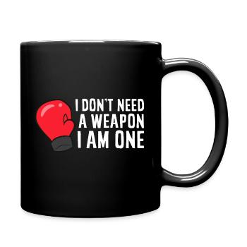 I Am One Boxing Glove Hymne - Tasse einfarbig - Schwarz - Rechts
