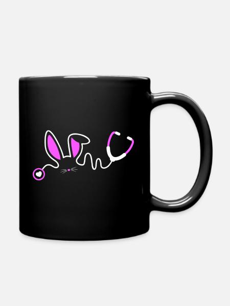 Stethoscope Bunny Whimsy - Tasse einfarbig - Schwarz