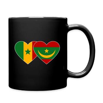 Senegal_Mauretanien_Flagge_Herz - Tasse einfarbig - Schwarz - Rechts