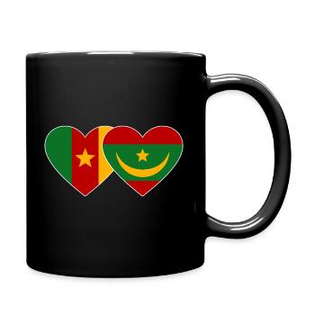 Cameroon Mauritania Flag Heart used - Full Colour Mug - black - Right