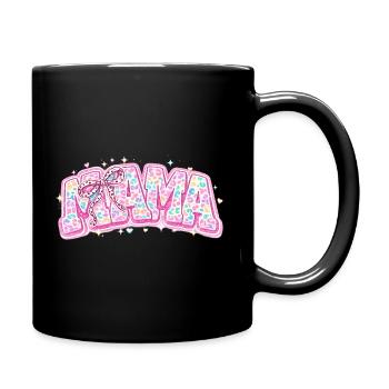 Mama Léopard Pastel – Style Groovy Varsity et Nœud - Mug uni - noir - Droite