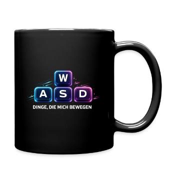 Dinge Die Mich Bewegen WASD PC Gamer - Tasse einfarbig - Schwarz - Rechts