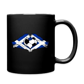 Scotland flag hands heart shape used - Full Colour Mug - black - Right