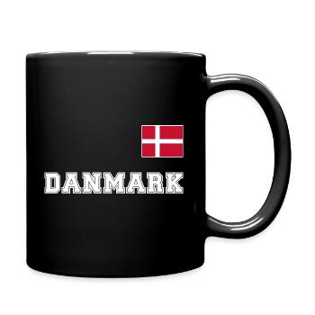 Dänemark Trikot Look – DANMARK mit Fahne Flagge - Tasse einfarbig - Schwarz - Rechts