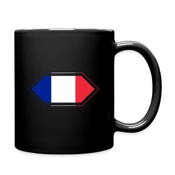 Französische Flaggen-Diamant - Tasse einfarbig - Schwarz - Rechts