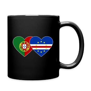 Portugal Kap Verde Flagge Herz - Tasse einfarbig - Schwarz - Rechts