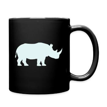 Pastell Rhino Silhouette - Tasse einfarbig - Schwarz - Rechts