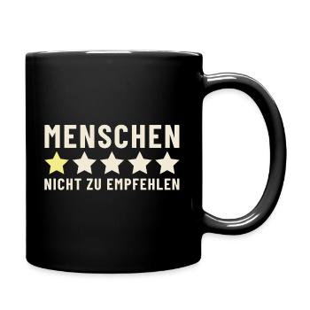 Menschen 1 Stern nicht zu empfehlen - Tasse einfarbig - Schwarz - Rechts