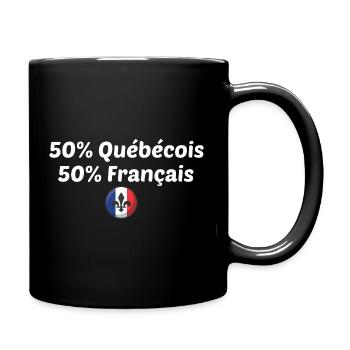 50% québecois et 50% français double nationalité - Mug uni - noir - Droite