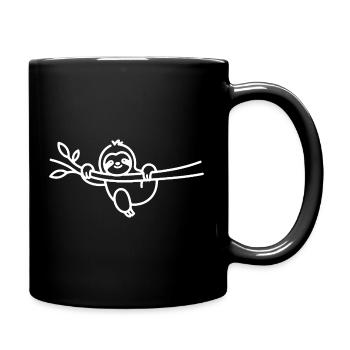 Motif détendu de paresseux sur une branche animale - Mug uni - noir - Droite