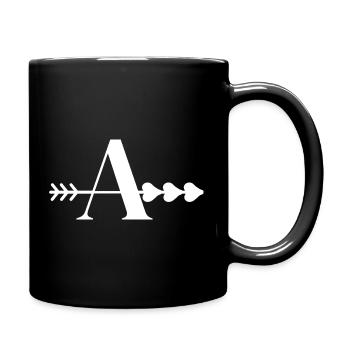 Heart Arrow Letter - Full Colour Mug - black - Right