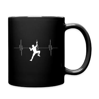 Climbing heartbeat - Full Colour Mug - black - Right