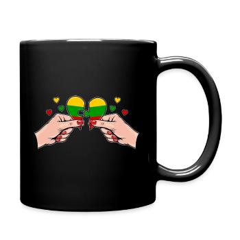 Litauen Frauenhände Herzpuzzle - Tasse einfarbig - Schwarz - Rechts