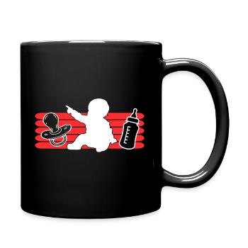Babyflasche Baby Nuckel Milchflasche Baby Sprüche - Tasse einfarbig - Schwarz - Rechts