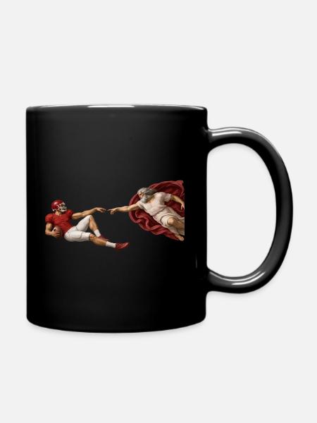 Die Erschaffung des Footballs - Tasse einfarbig - Schwarz