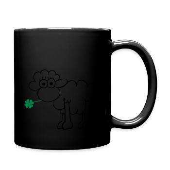 Les moutons avec du trèfle - Mug uni - noir - Droite
