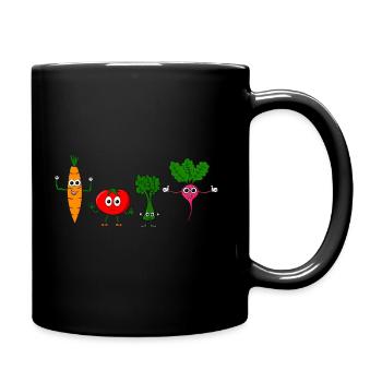 Les personnages de légumes posent - Mug uni - noir - Droite