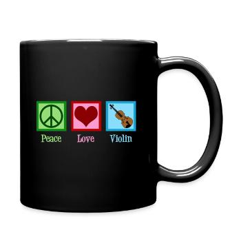 Friedensliebe Violine - Tasse einfarbig - Schwarz - Rechts