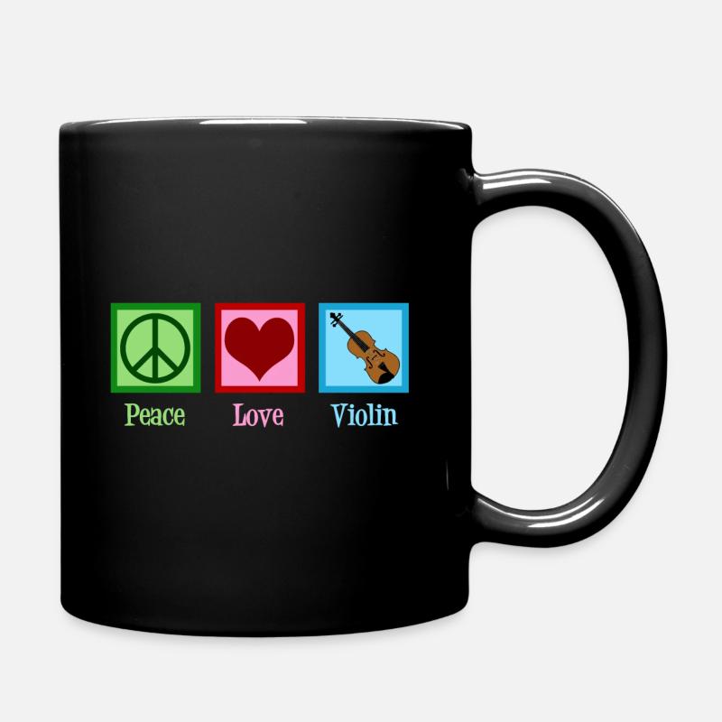 Friedensliebe Violine - Tasse einfarbig - Schwarz
