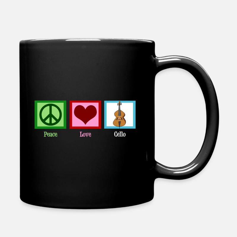 Friedensliebes-Cello - Tasse einfarbig - Schwarz