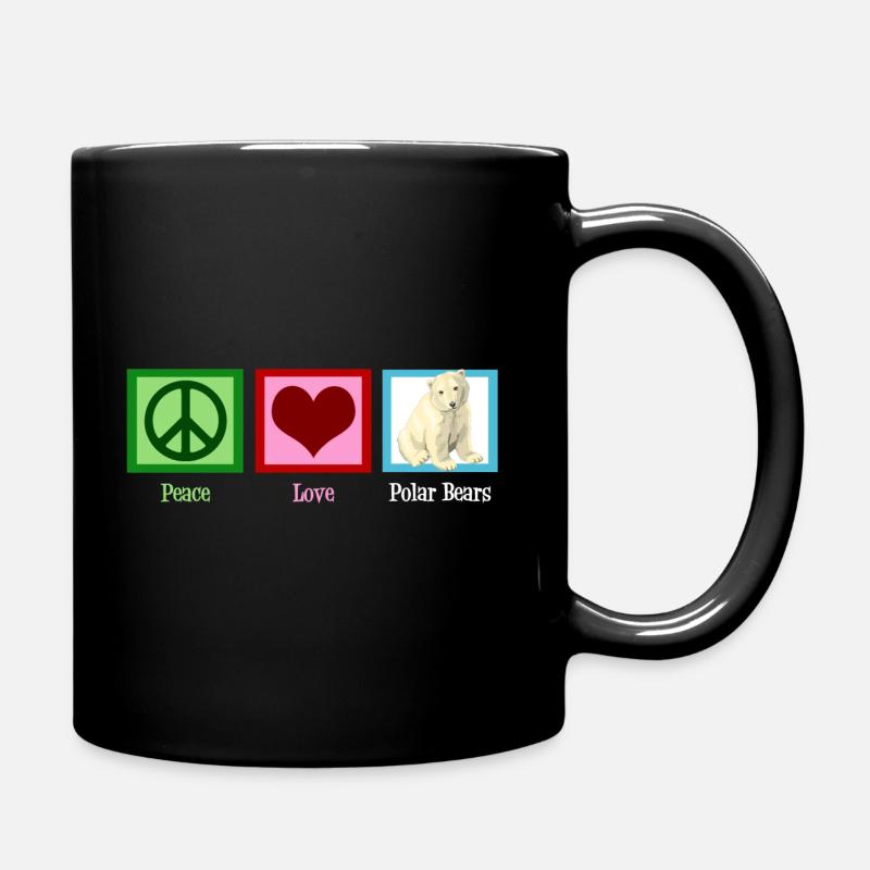 Friedensliebes-Eisbären - Tasse einfarbig - Schwarz