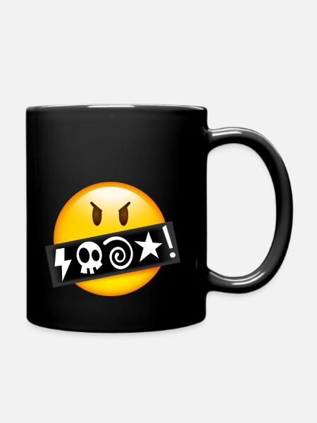 Smiley Swearing - Tasse einfarbig - Schwarz