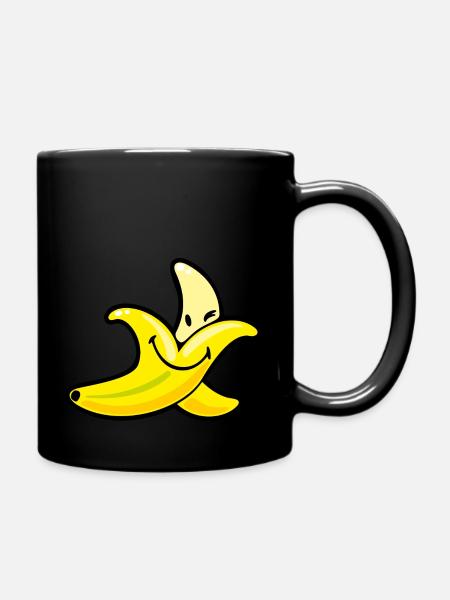 Smiley Banana - Tasse einfarbig - Schwarz
