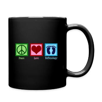 Peace Love Reflexology - Full Colour Mug - black - Right