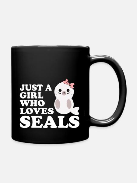 Phoque phoque fille cadeau chien sceau - Mug uni - noir