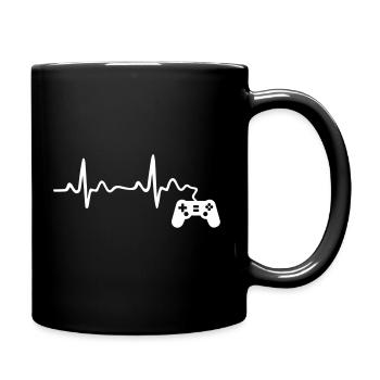 Contrôleur d'électrocardiogramme gamer gamer heartbeat drôle - Mug uni - noir - Droite