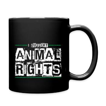 JE SOUTIENS LES DROITS DES ANIMAUX - Mug uni - noir - Droite
