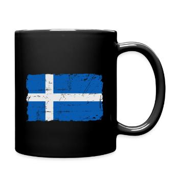Flag of Shetland - Shetland flag - Shabby look - Full Colour Mug - black - Right