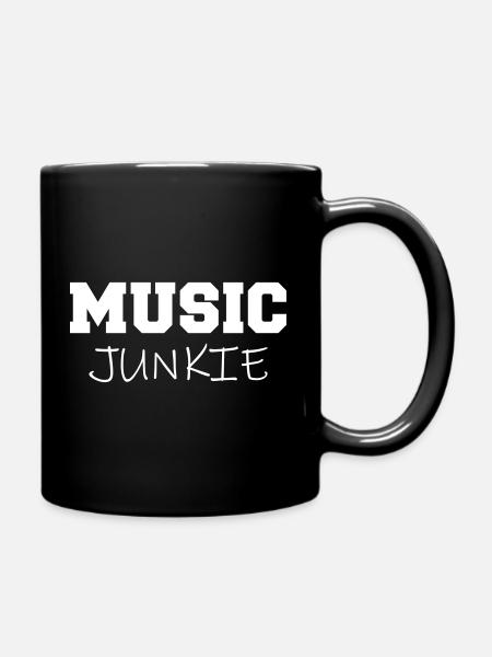 Music Junkie - Tasse einfarbig - Schwarz