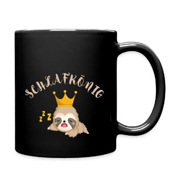 Sleep King Sleep Shirt with Sloth for Men - Full Colour Mug - black - Right